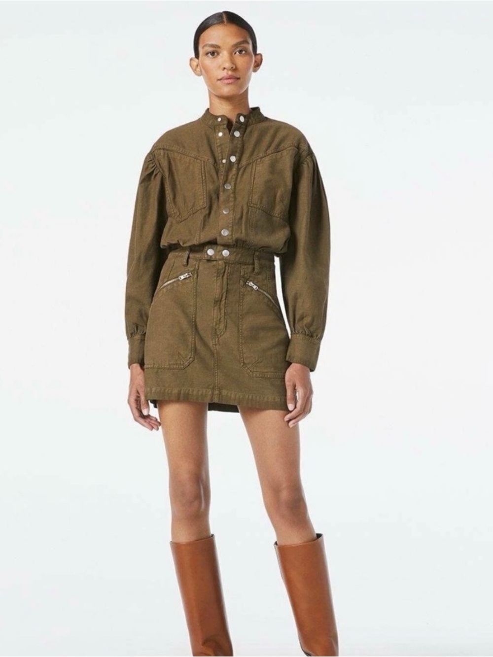 Frame Denim Olive Green Dress